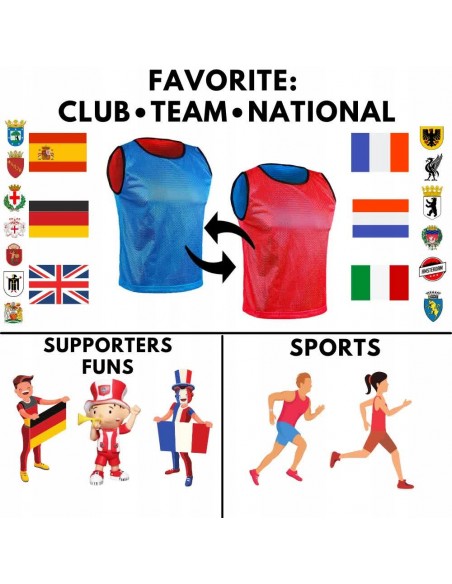 Sportowa Dwustronna na Mecze Zawody Reversible Bieganie Treningi Klub Drużyna Firma Uczelnia Szkoła