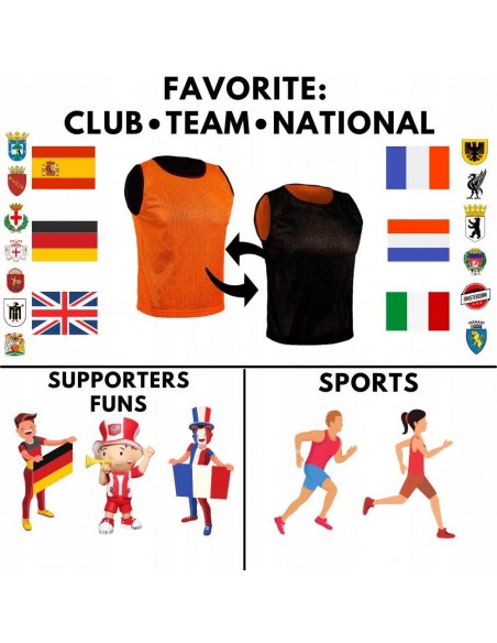 Sports Double-sided for Matches Competition Reversible Running Training Club Team Company College School