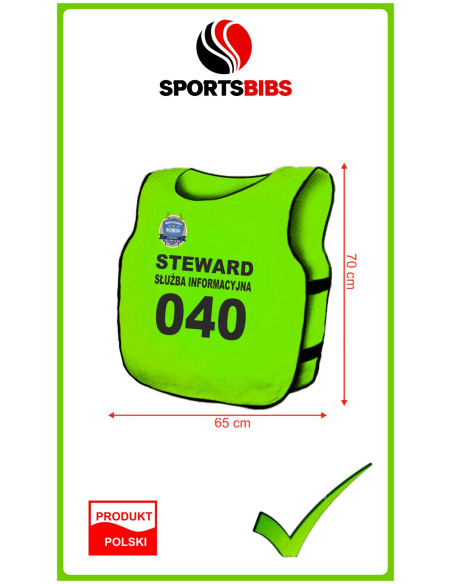 Kamizelka Steward Służba Informacyjna Wolontariusz Foto Media Tv Obsługa Stadionowa Kamizelki