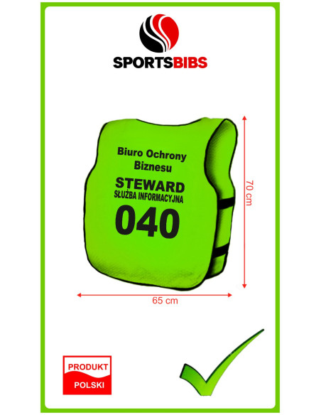 Kamizelka Steward Służba Informacyjna Wolontariusz Foto Media Tv Obsługa Stadionowa Kamizelki